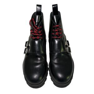 Christian Dior Homme Leather Lace Up Boots Men Size 7/Women 9 (40) Black 16HBM